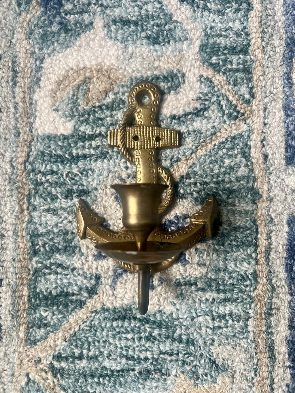 Single Brass Anchor Candle Sconce