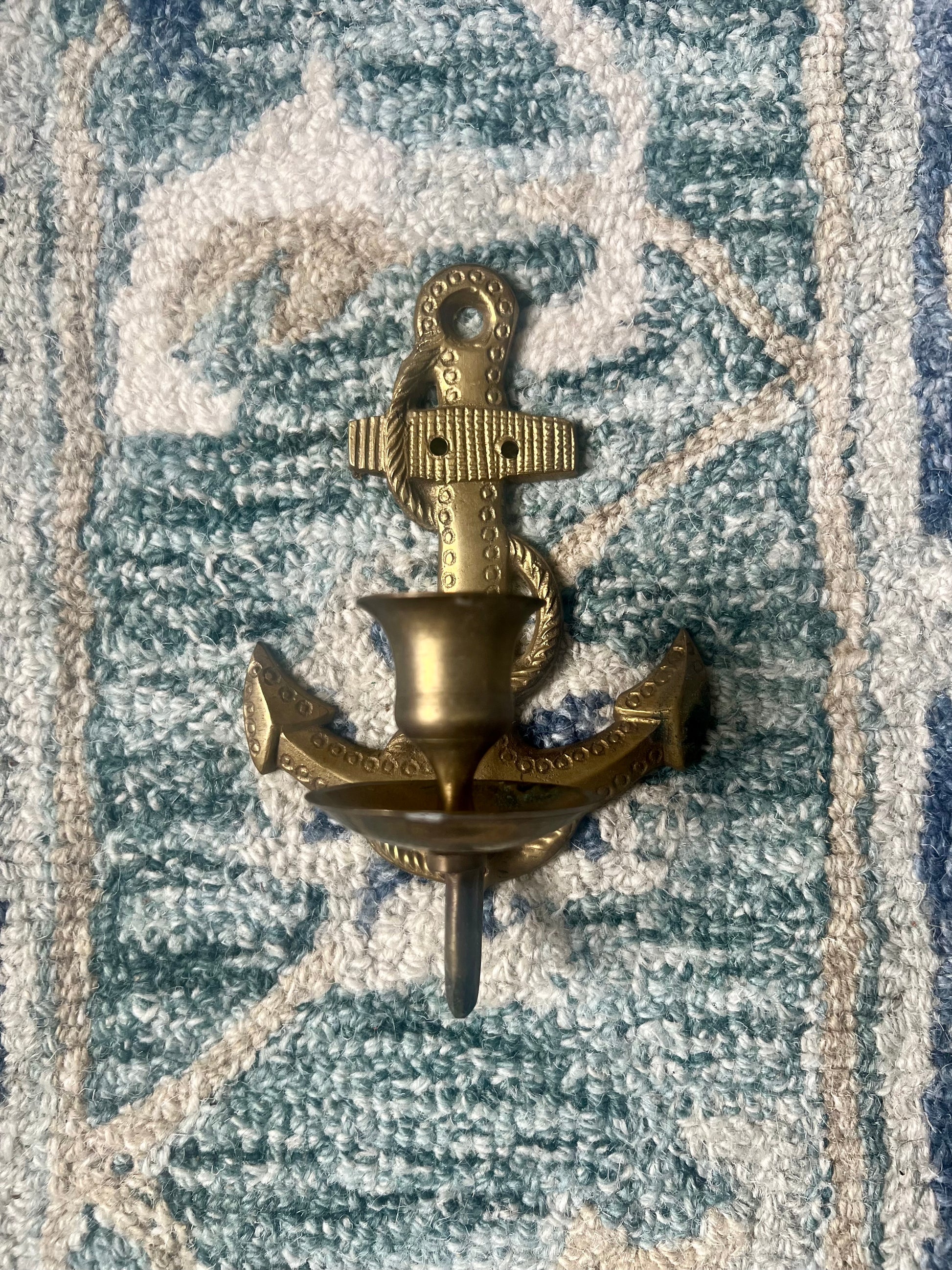 Single Brass Anchor Candle Sconce