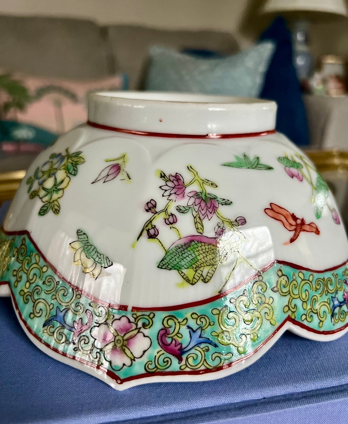 Chinoiserie Lotus Bowl