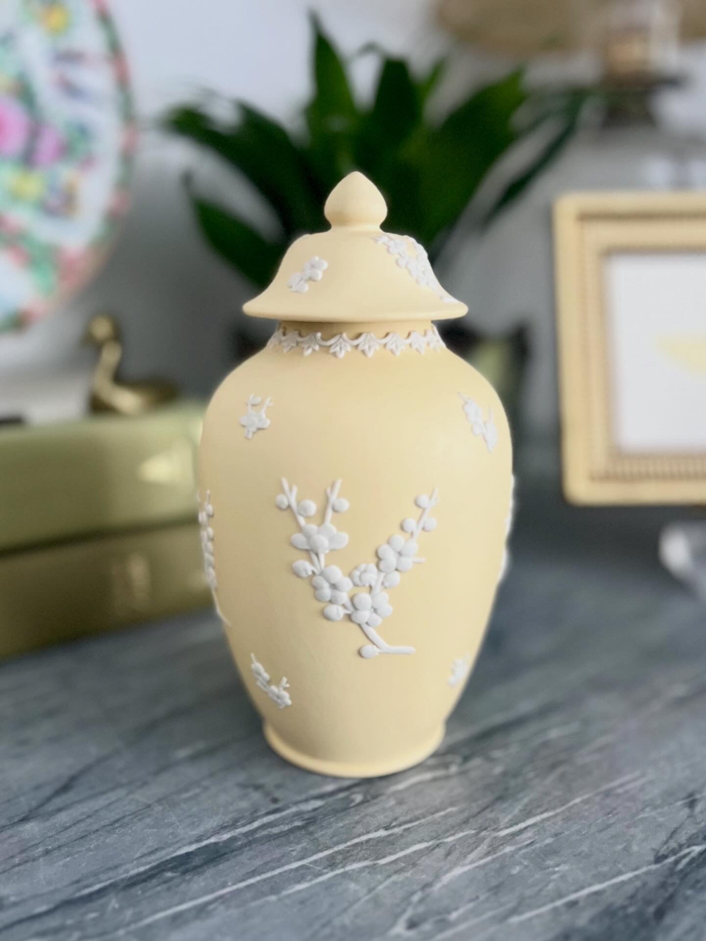 Jasperware Primrose Lidded Urn