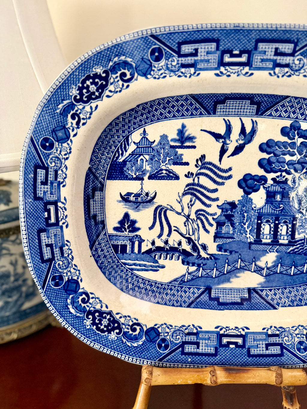 Antique Blue Willow Platter