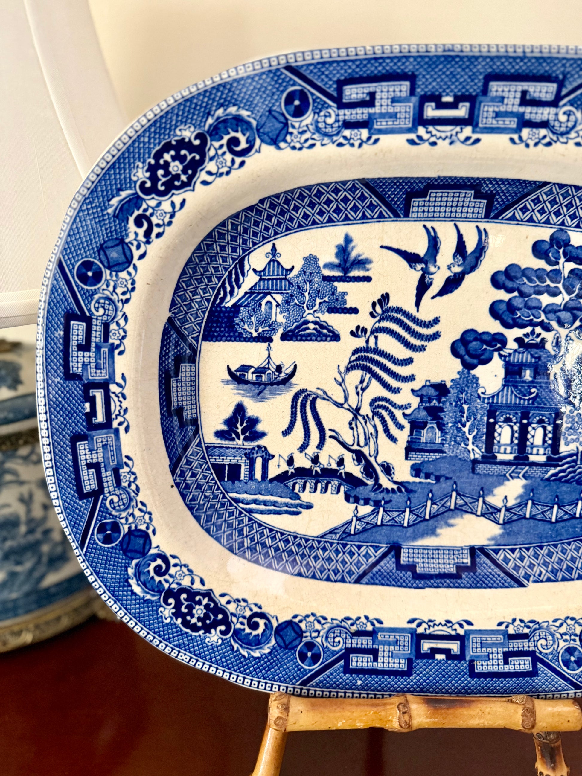 Antique Blue Willow Platter