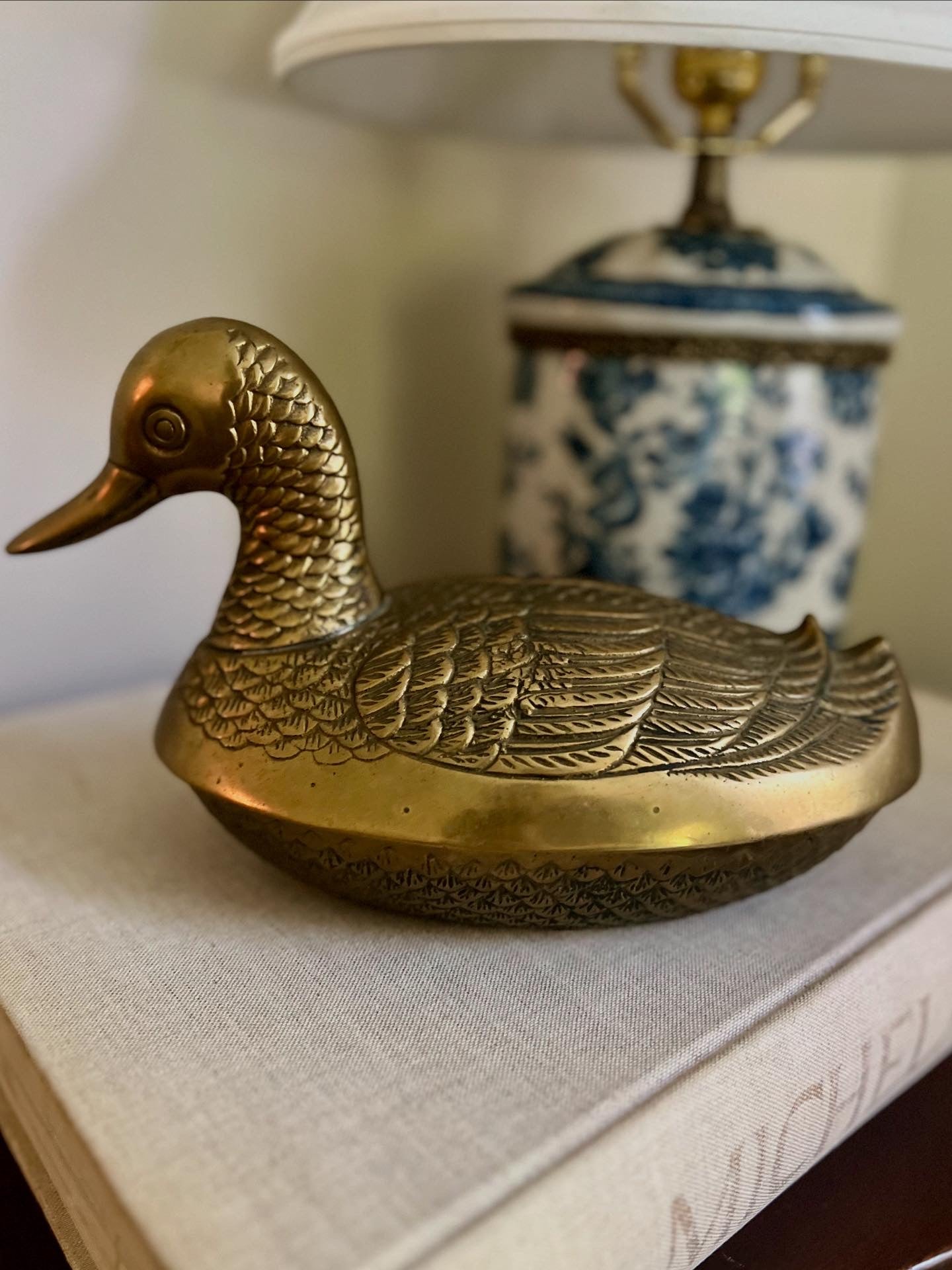 Lidded Brass Duck