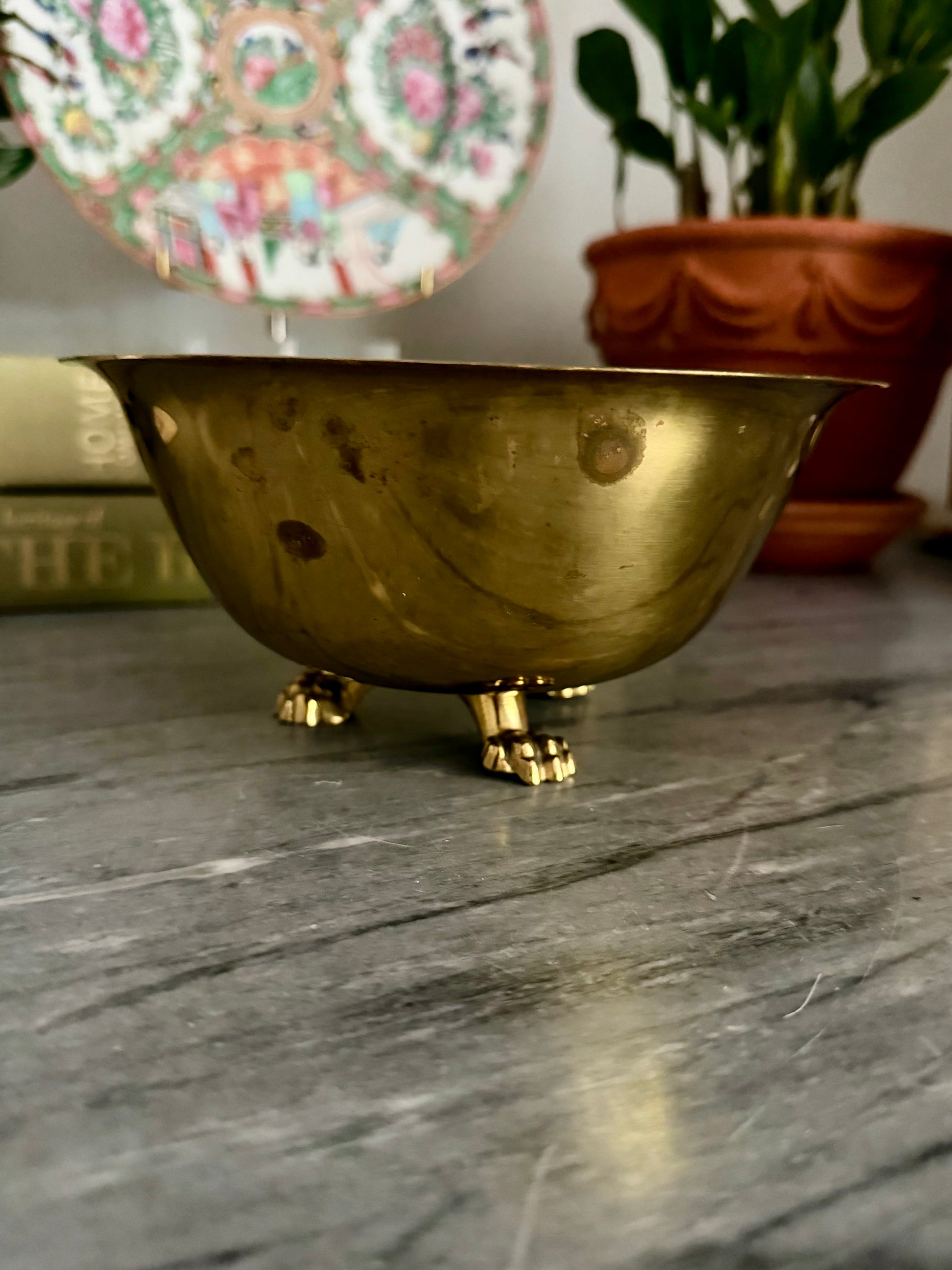 Footed Brass Bowl