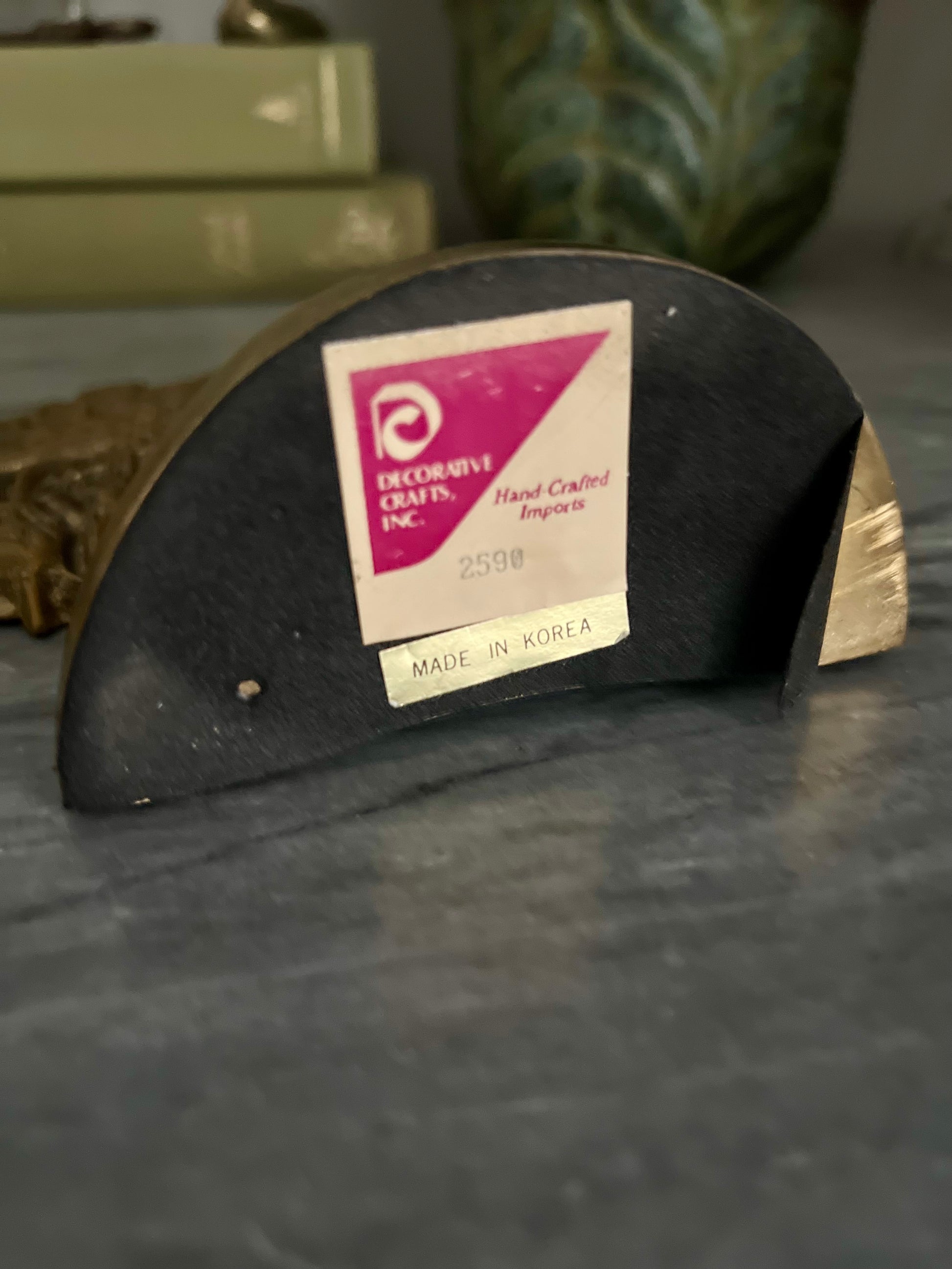 Heavy Brass Floral Bookends