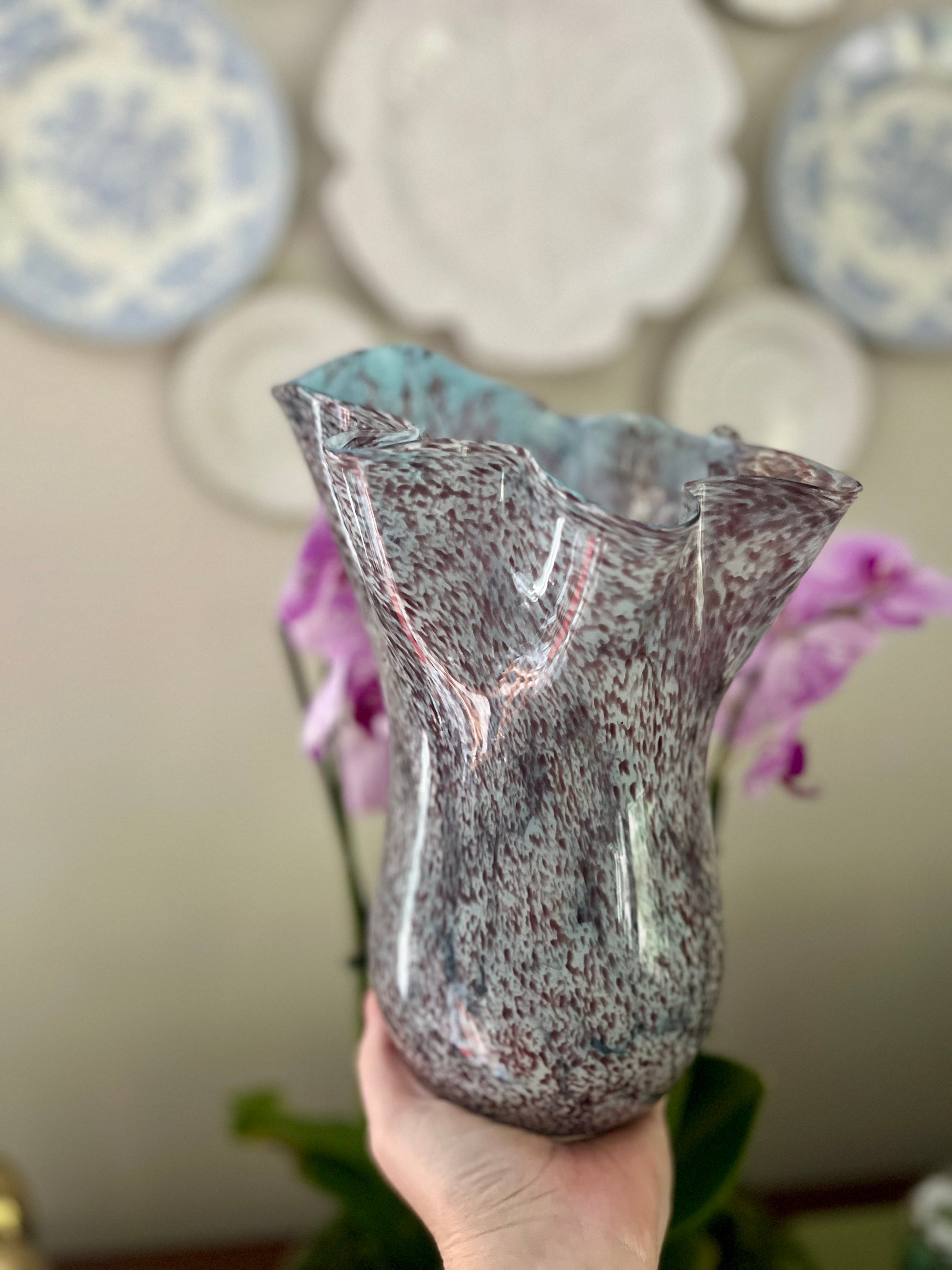 Ruffled Glass Vase