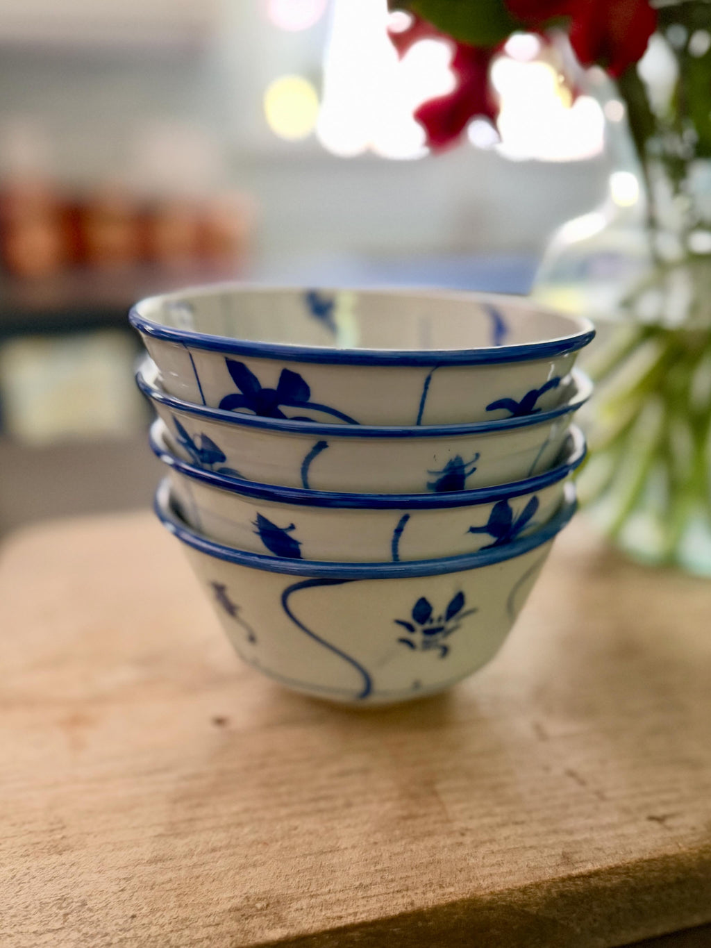 Set of Four Hand Painted Bowls