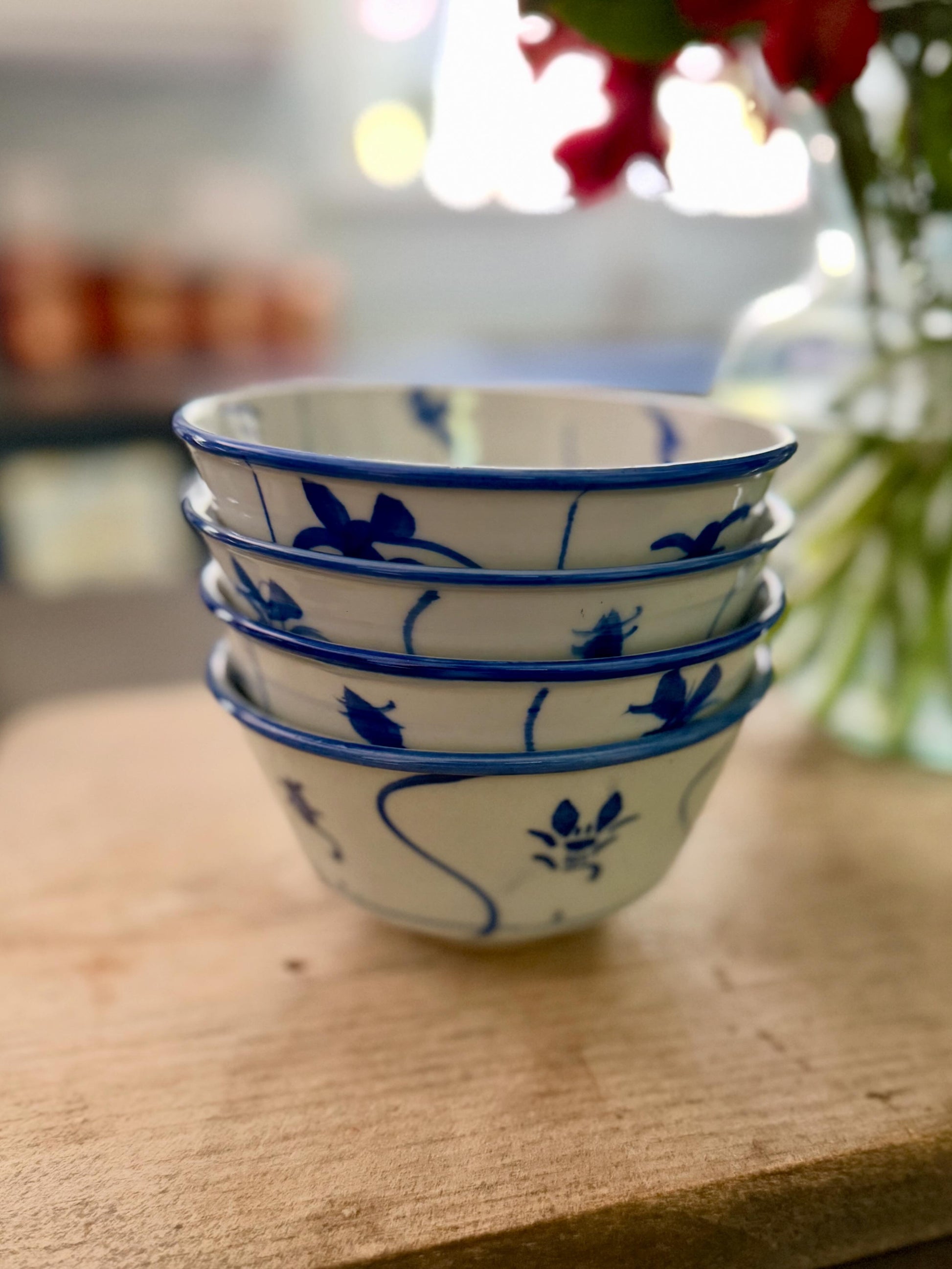 Set of Four Hand Painted Bowls