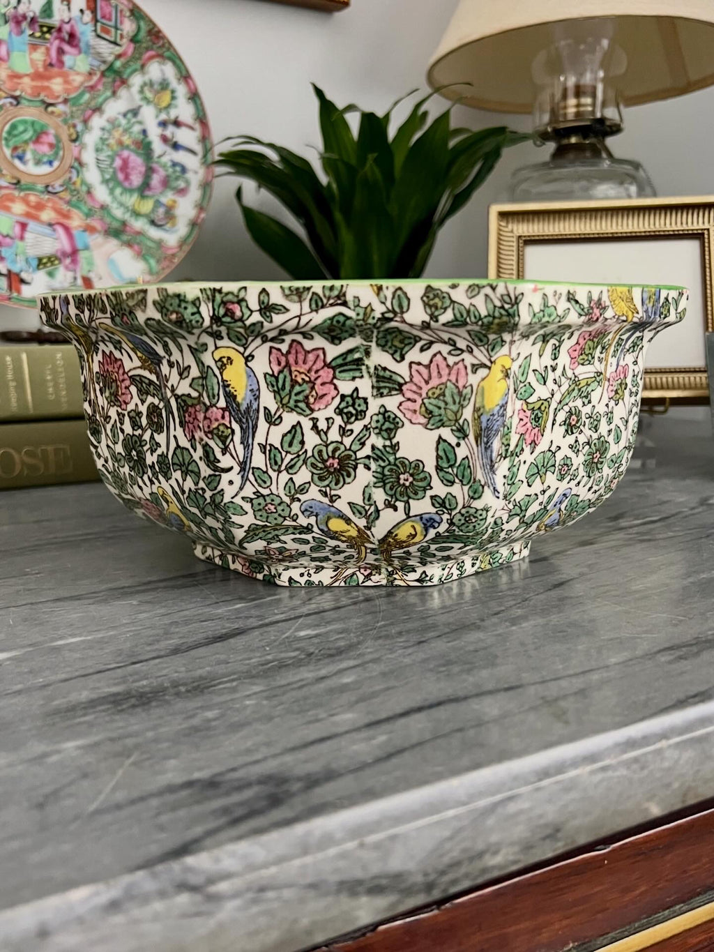 Antique Royal Doulton Persian Parrot Bowl