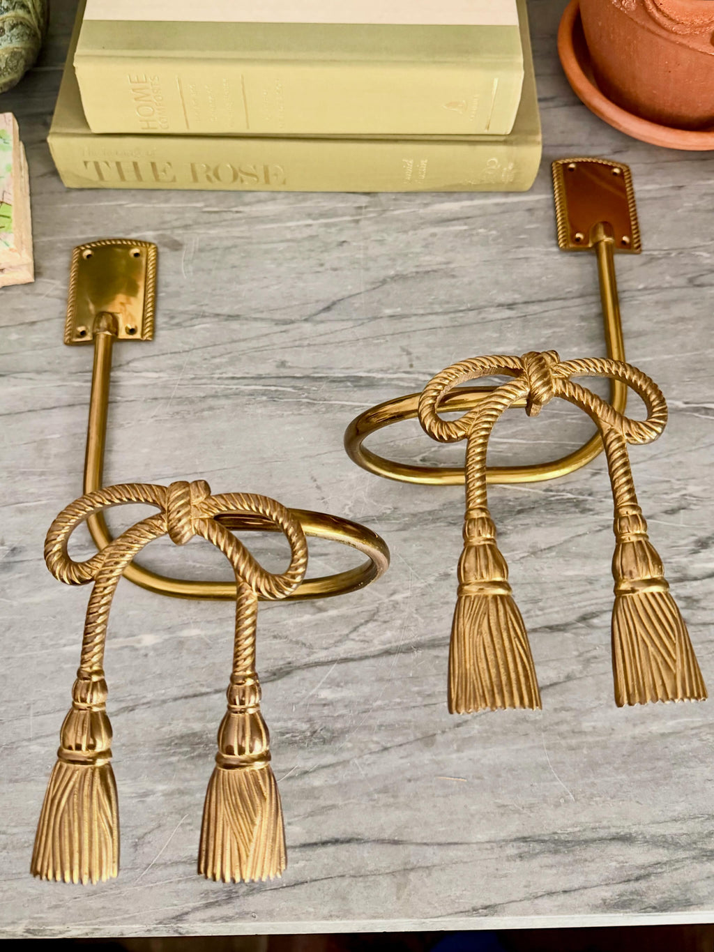 Brass Bow Curtain Tiebacks