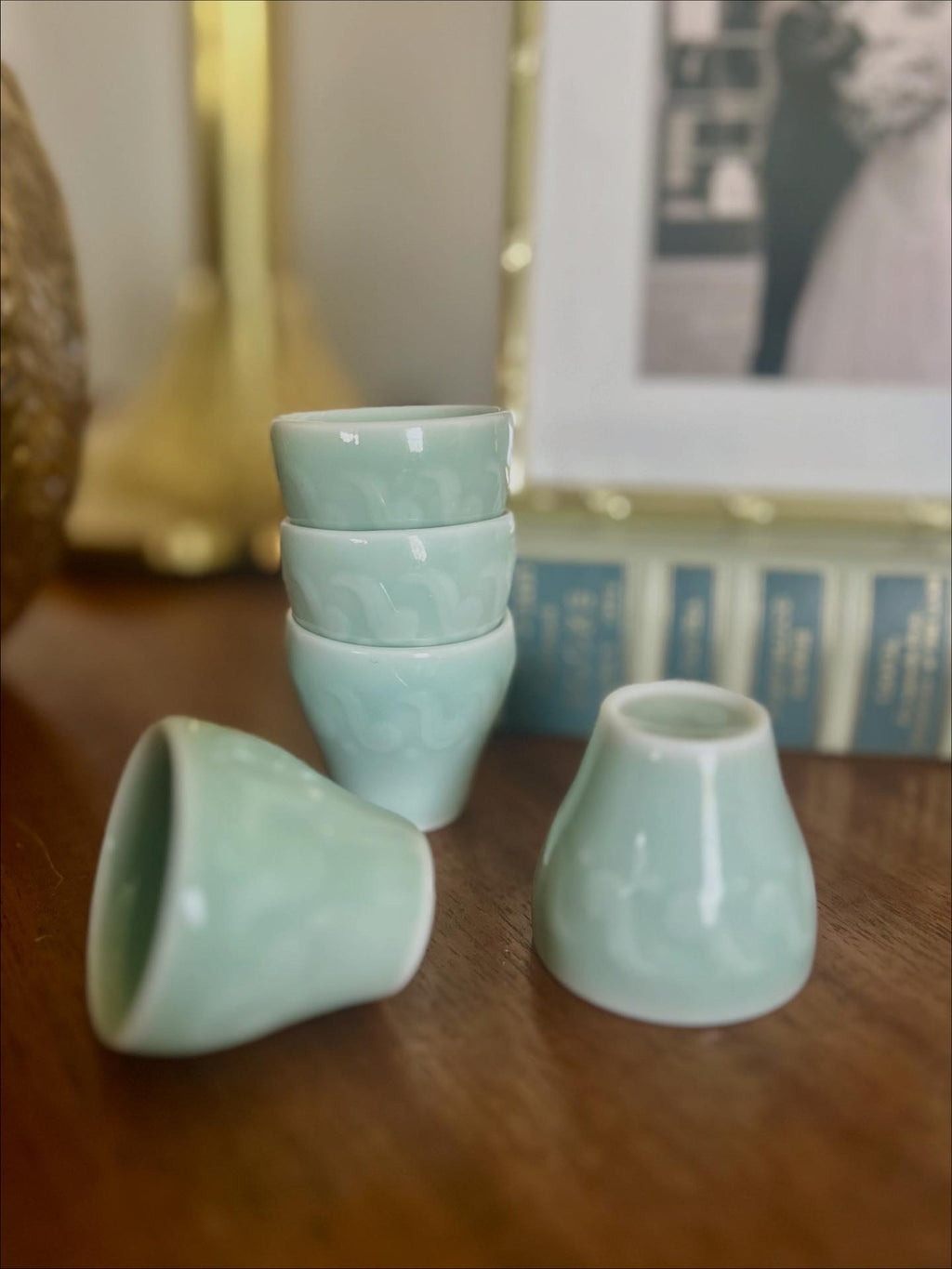 Individual Celadon Saki Cups