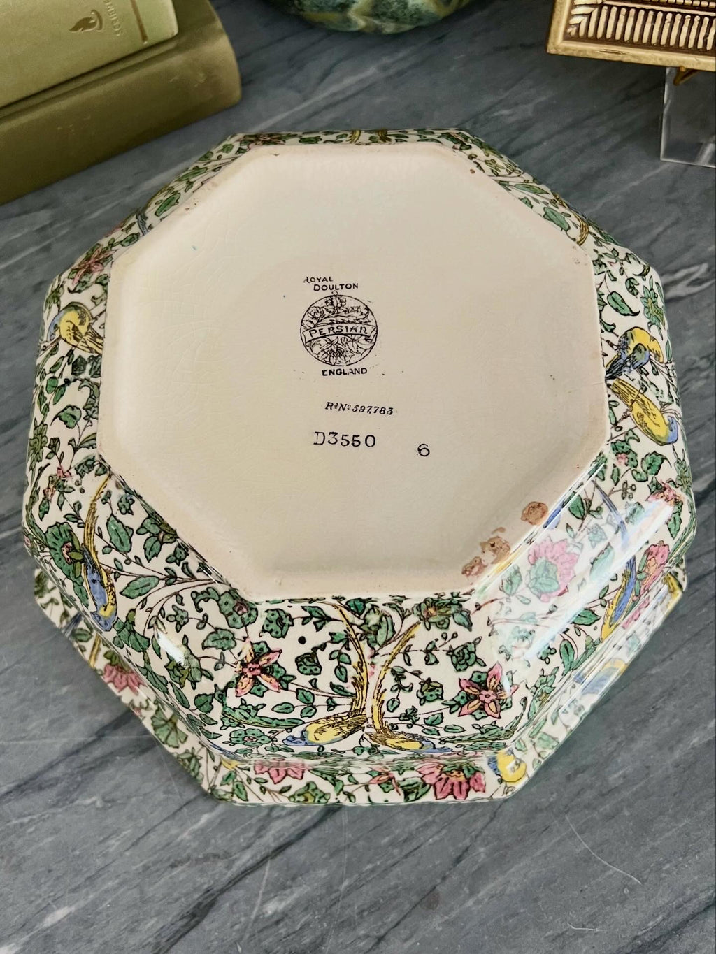 Antique Royal Doulton Persian Parrot Bowl