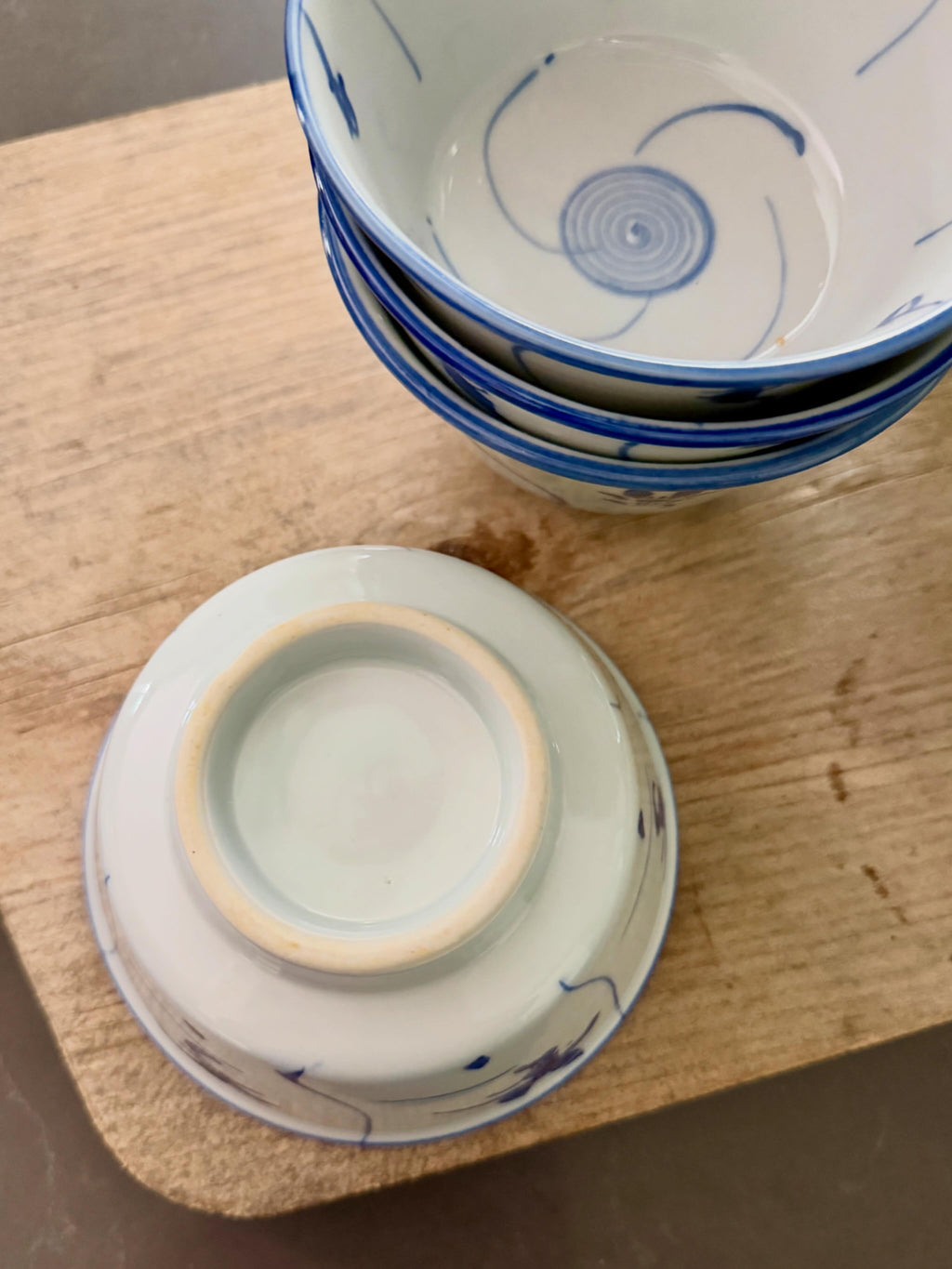 Set of Four Hand Painted Bowls