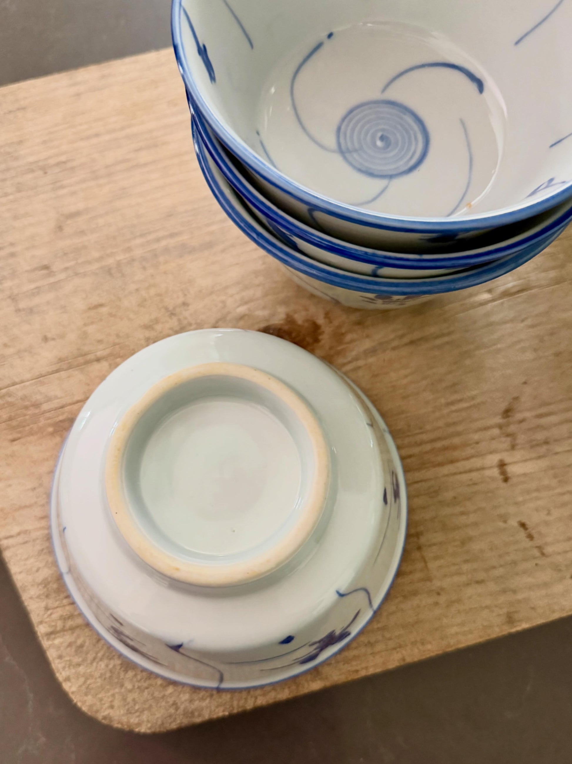 Set of Four Hand Painted Bowls