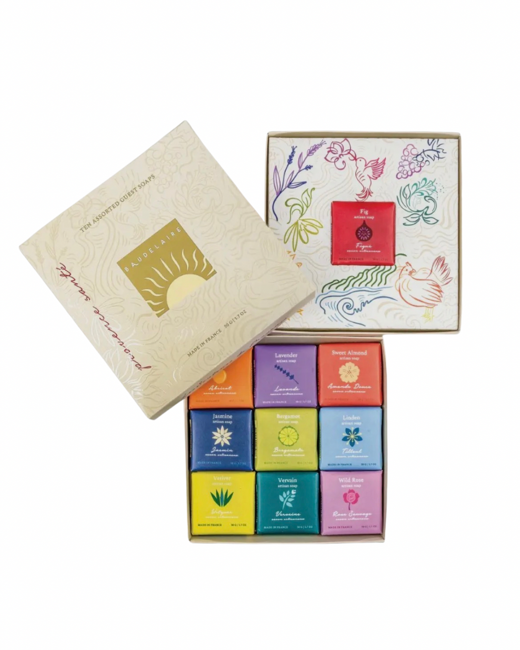 French Guest Soaps, Assorted Box of Ten