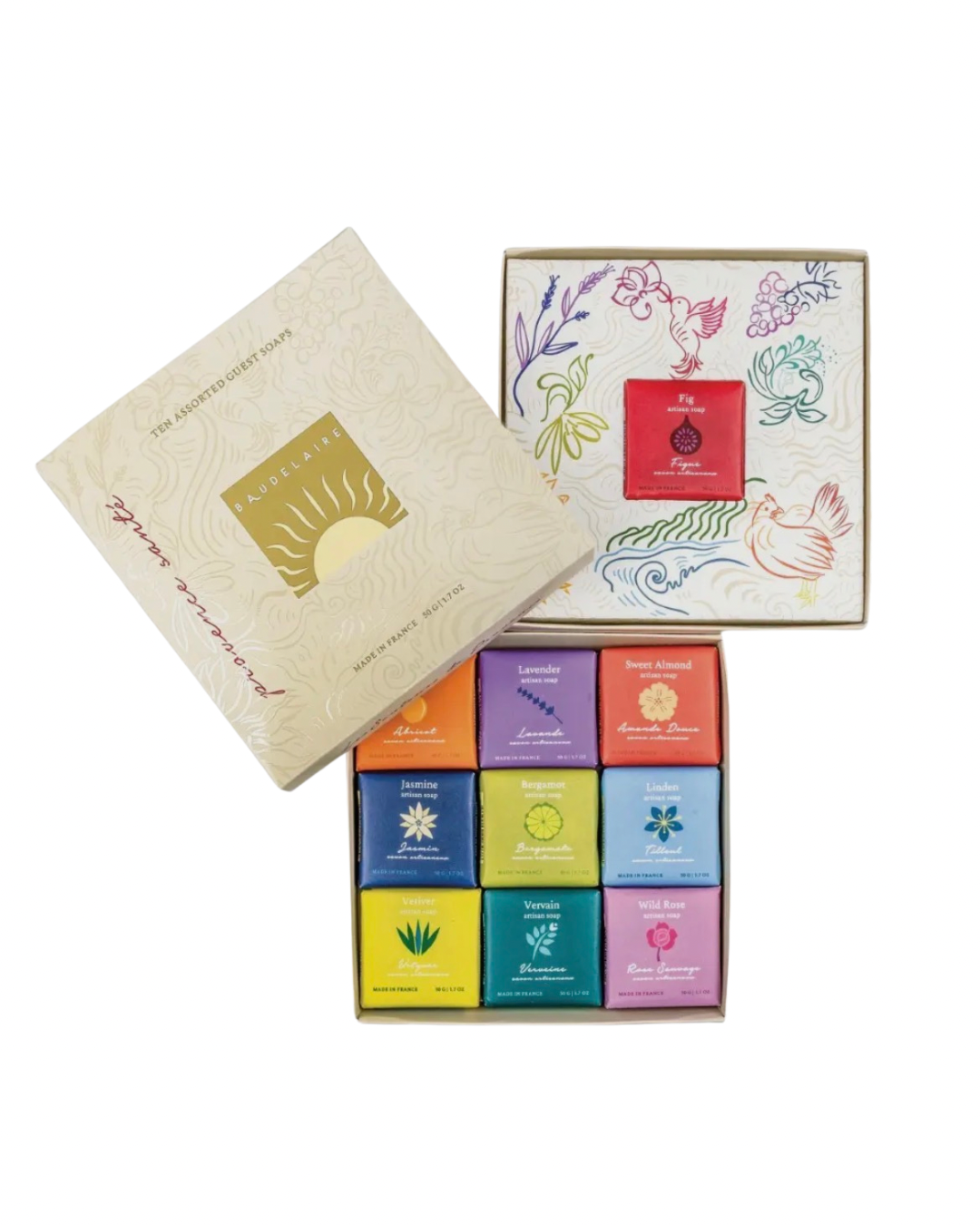 French Guest Soaps, Assorted Box of Ten