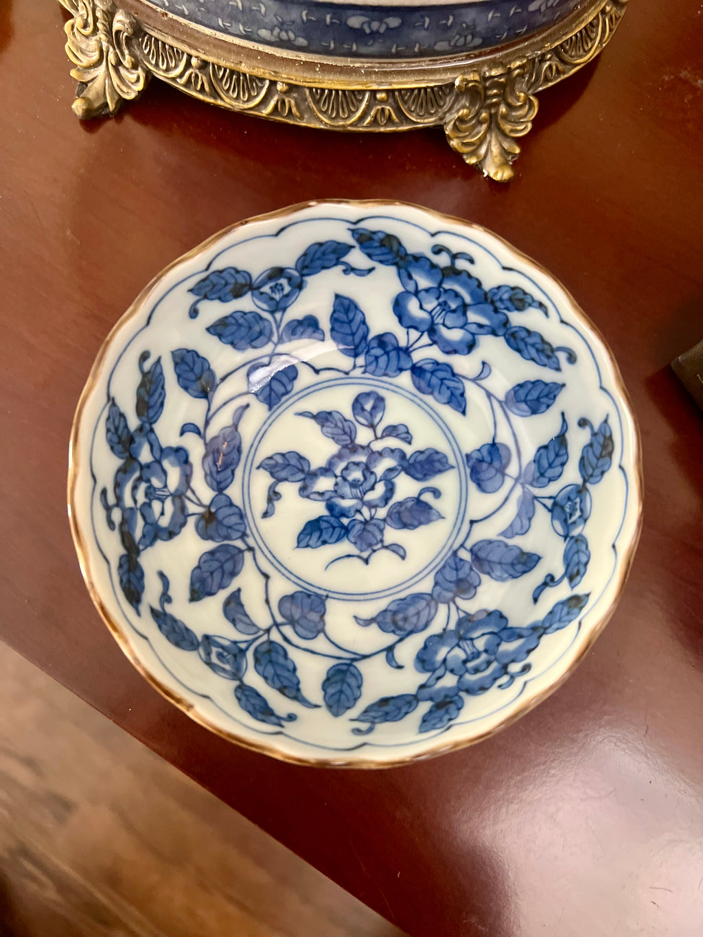 Blue and White Scalloped Bowl