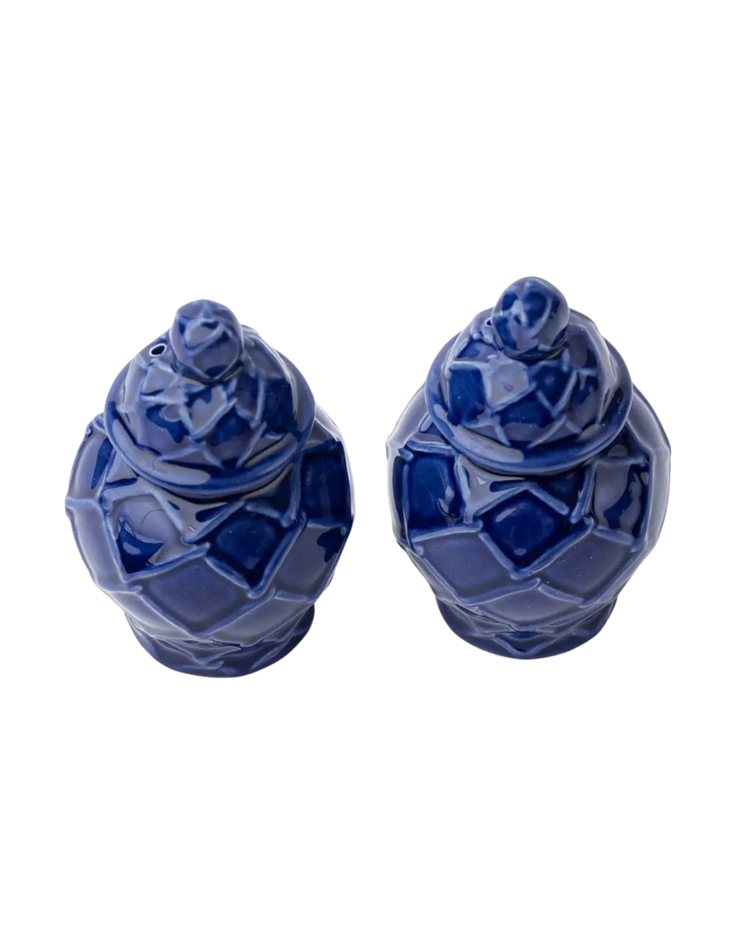 Set of Navy Blue Ginger Jar Salt and Pepper Shakers