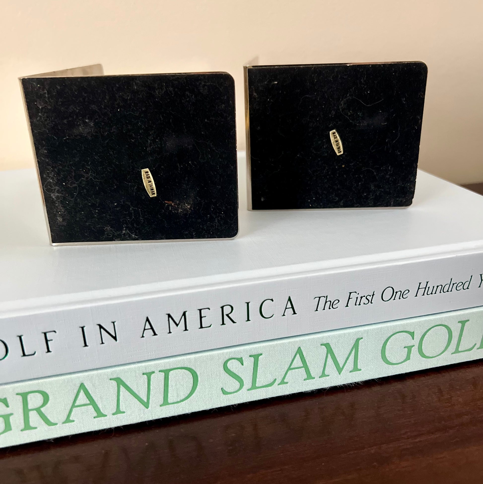 Brass and Chrome Golf Club Bookends