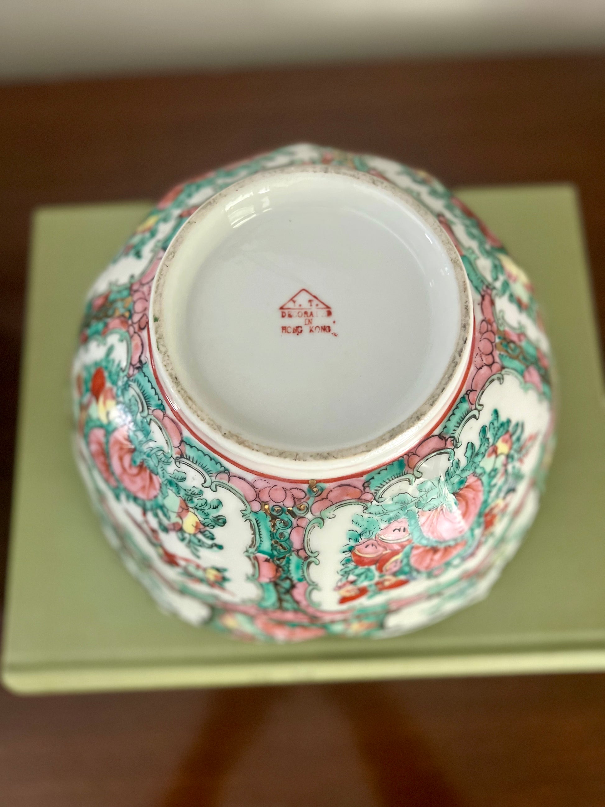 Vintage Rose Canton Lotus Bowl