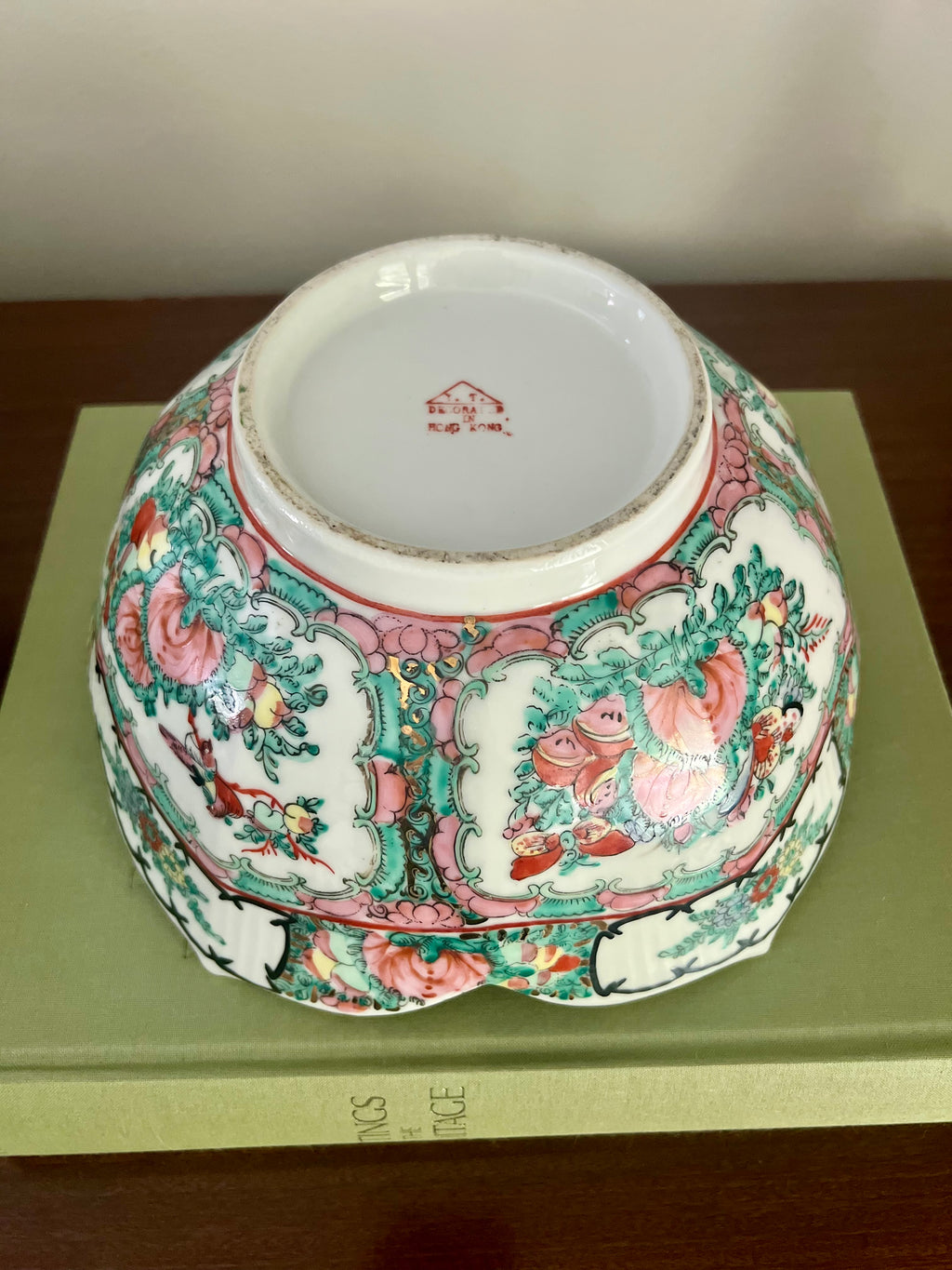 Vintage Rose Canton Lotus Bowl