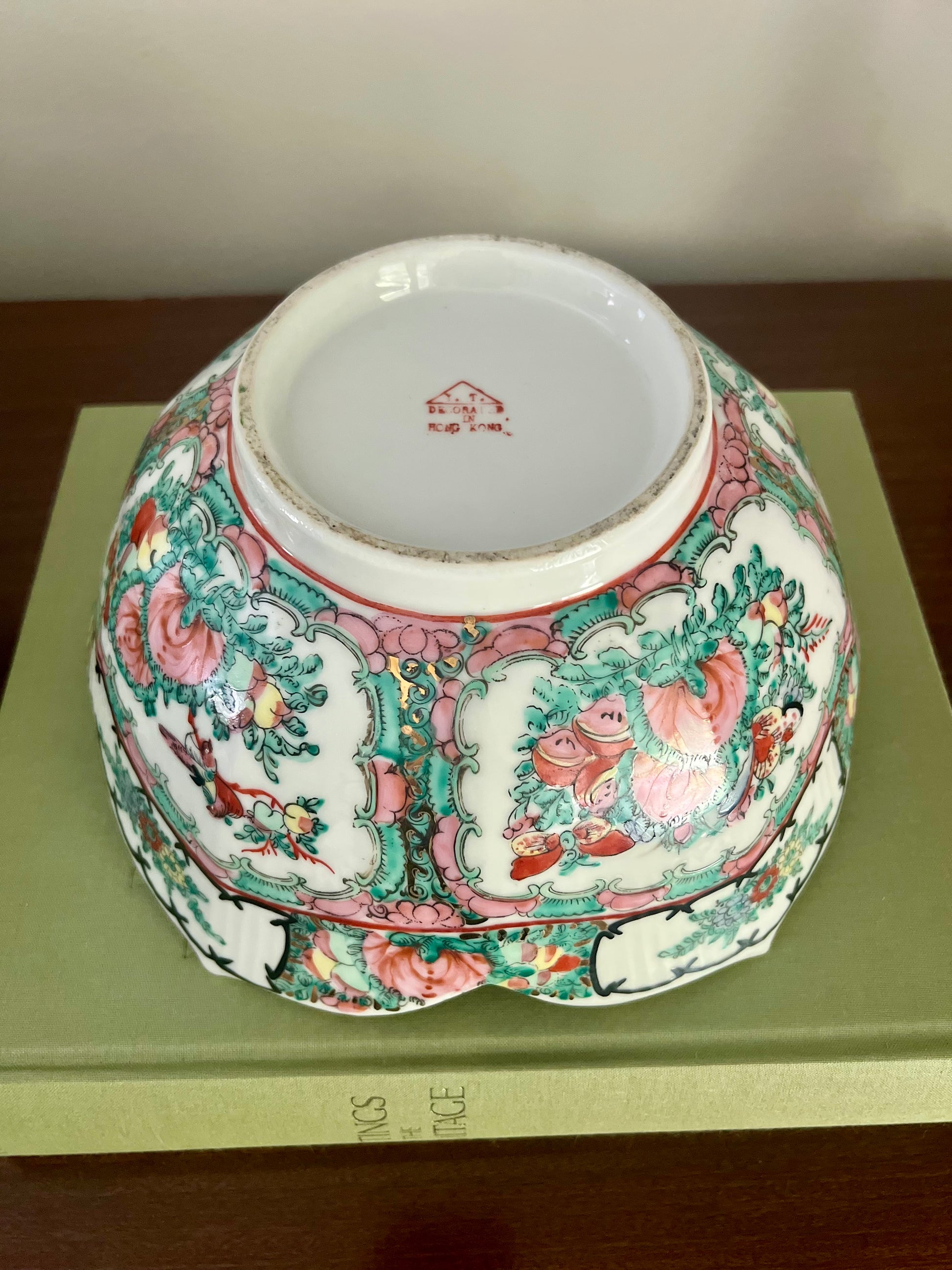 Vintage Rose Canton Lotus Bowl