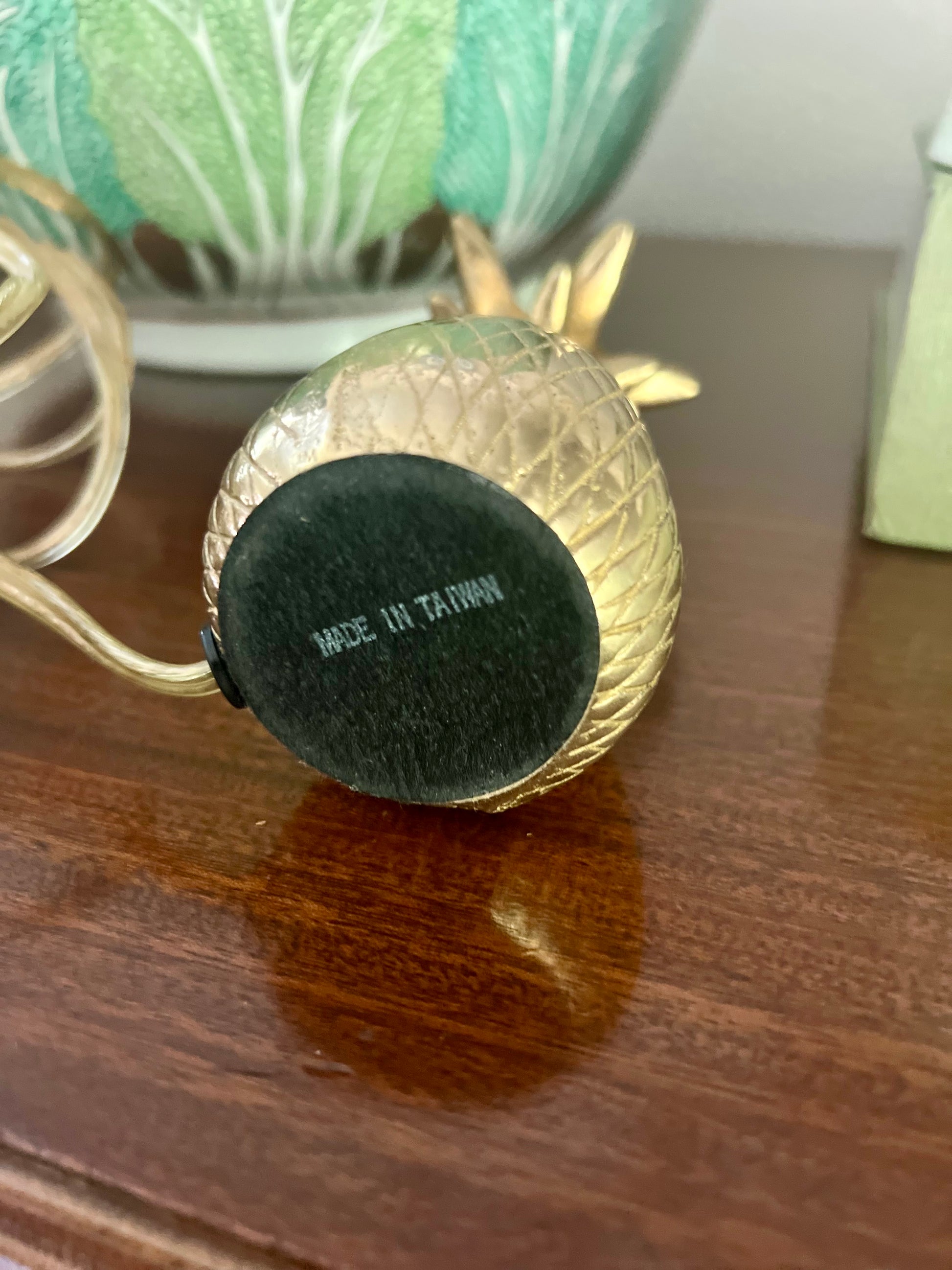 Brass Pineapple Lamp with Shade