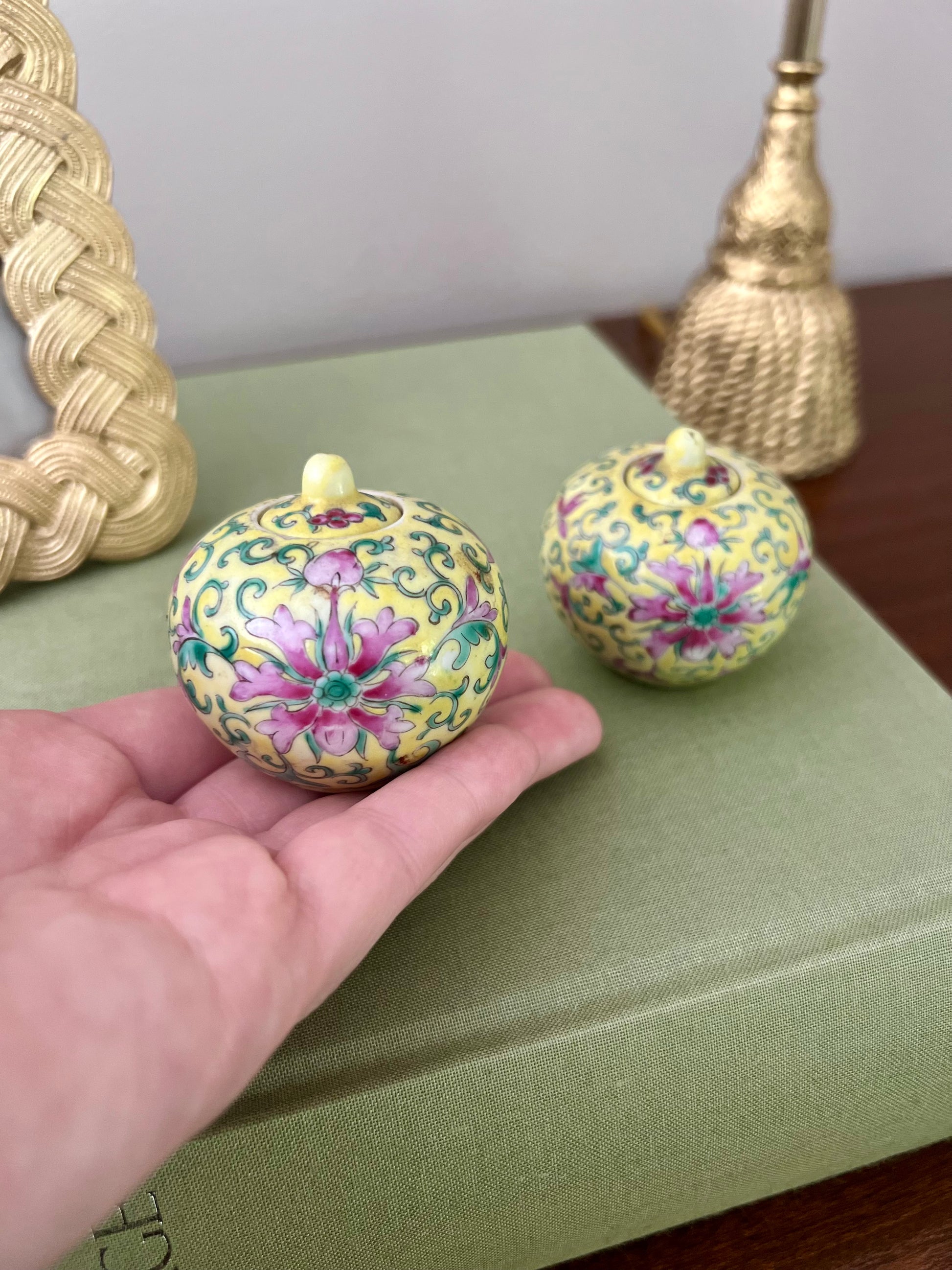 Pair of Mini Chinoiserie Ginger Jars