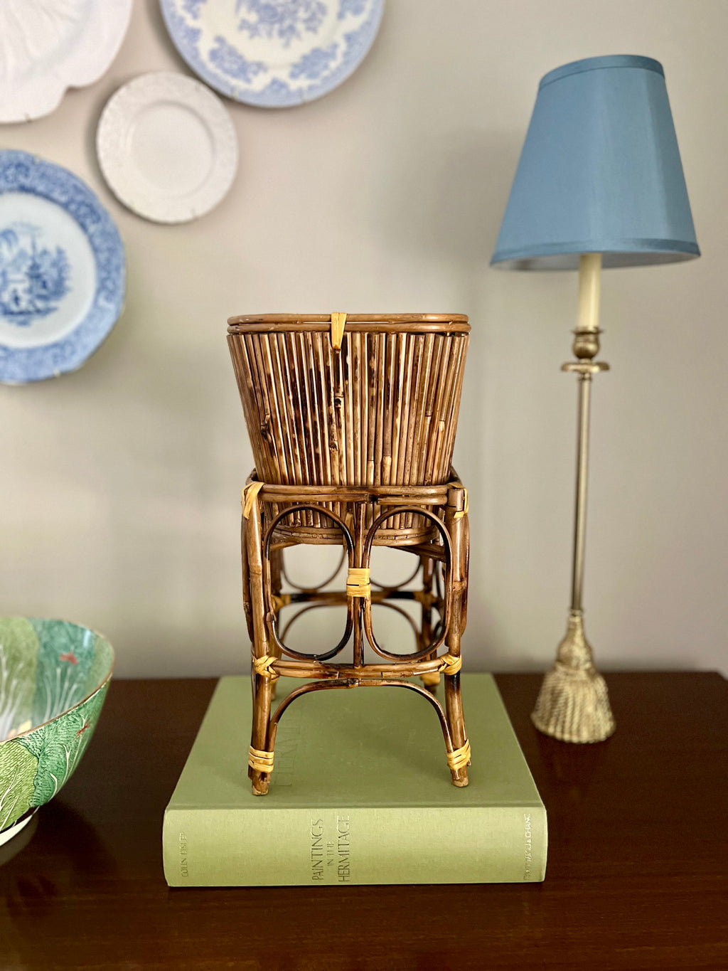 Burnt Bamboo Planter and Riser