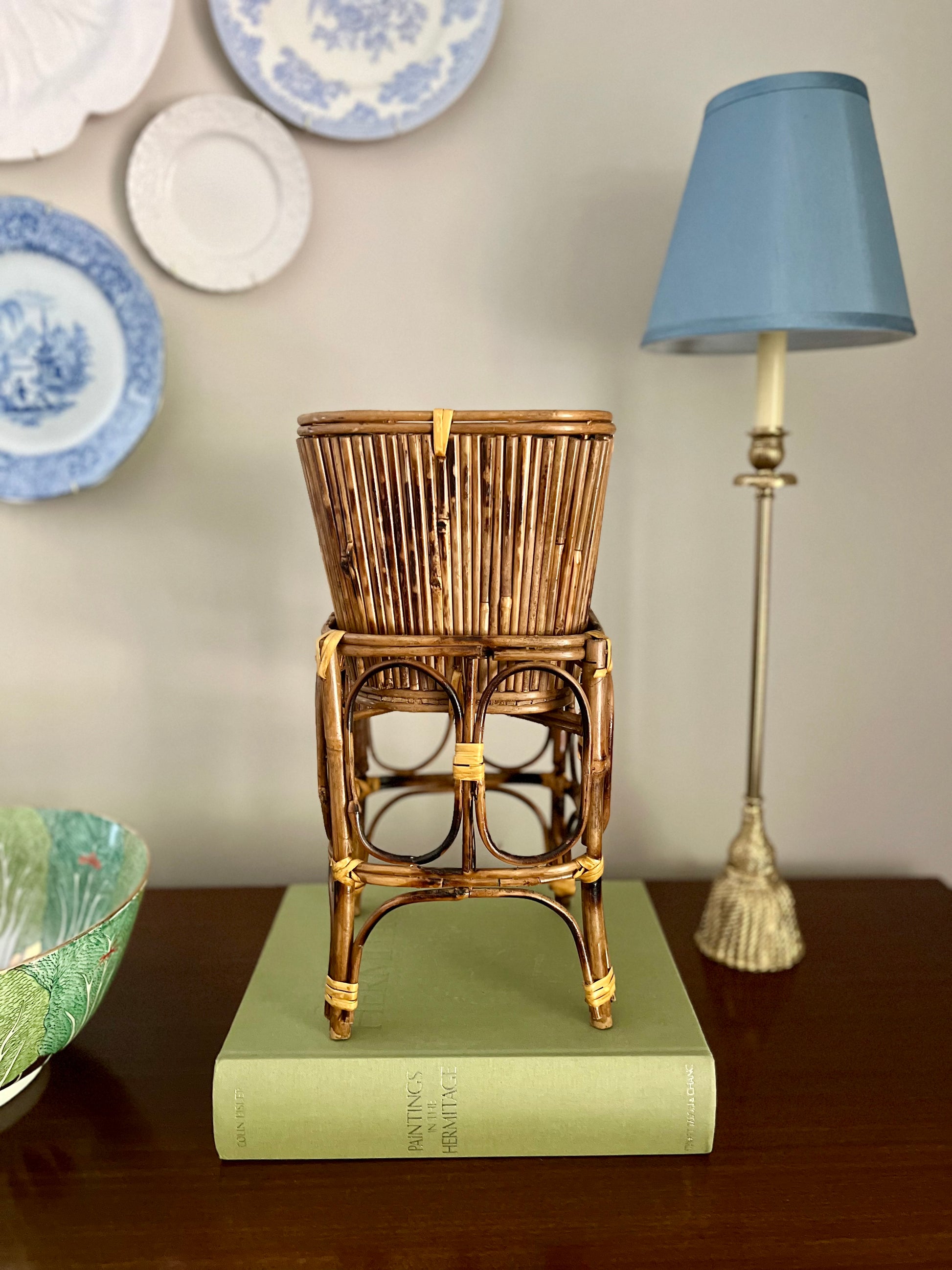 Burnt Bamboo Planter and Riser