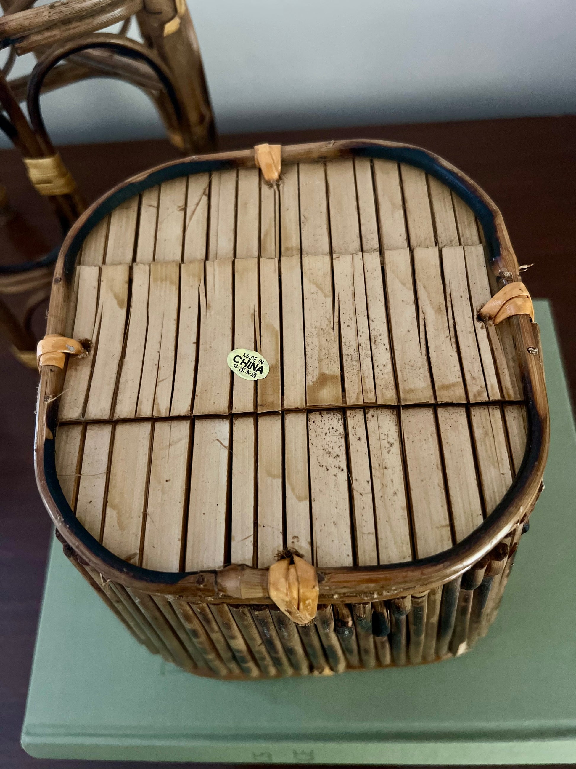 Burnt Bamboo Planter and Riser